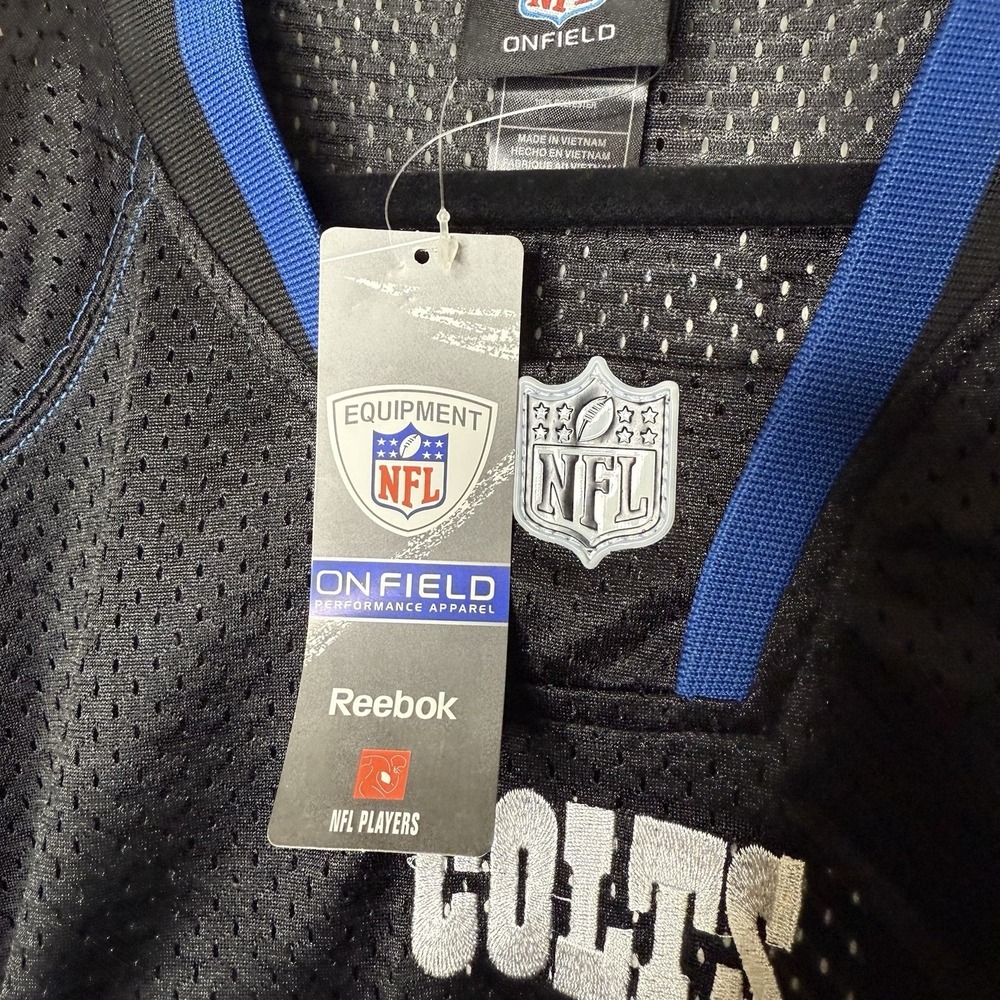 Reebok NFL Indianapolis Colts Jersey Men's X-Large Black On Field Andrew Luck 12 - Picture 8 of 12